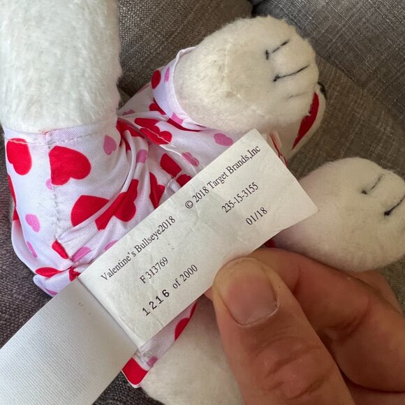 2018 Target Exclusive Valentine's Bullseye Plush Dog (Tag: 1,216 of 2,000) - Picture 5 of 5